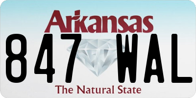 AR license plate 847WAL