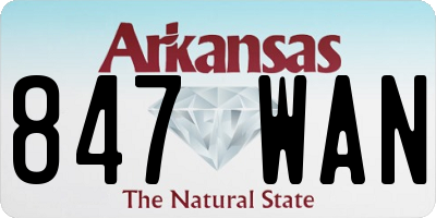 AR license plate 847WAN