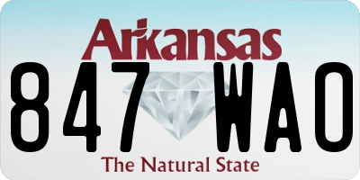 AR license plate 847WAO