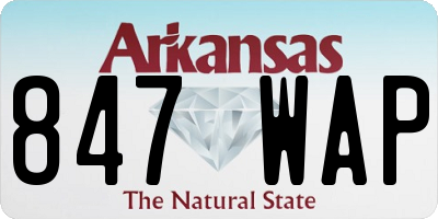 AR license plate 847WAP