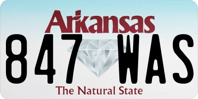 AR license plate 847WAS
