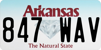 AR license plate 847WAV