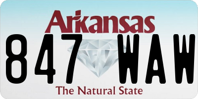 AR license plate 847WAW