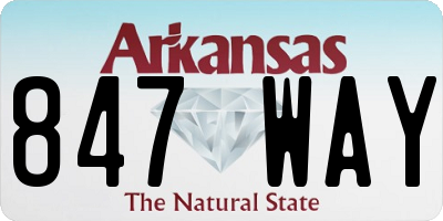 AR license plate 847WAY