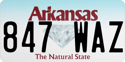 AR license plate 847WAZ
