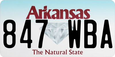 AR license plate 847WBA