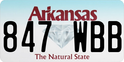 AR license plate 847WBB