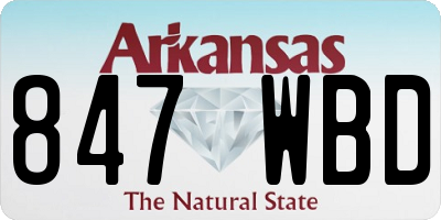 AR license plate 847WBD