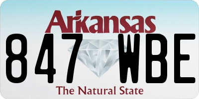 AR license plate 847WBE