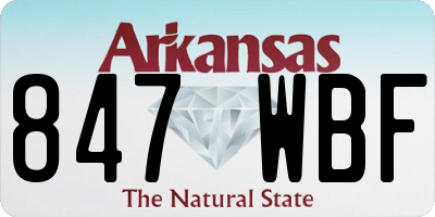 AR license plate 847WBF