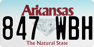 AR license plate 847WBH