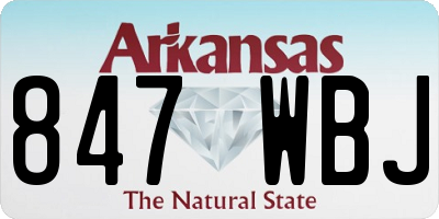 AR license plate 847WBJ