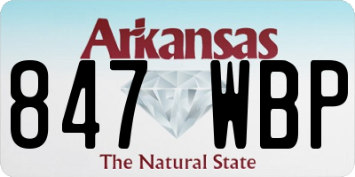 AR license plate 847WBP