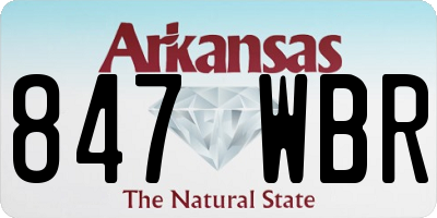 AR license plate 847WBR