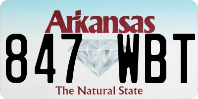 AR license plate 847WBT
