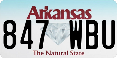 AR license plate 847WBU
