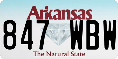 AR license plate 847WBW