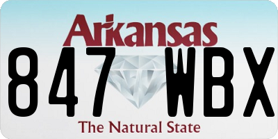 AR license plate 847WBX
