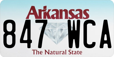 AR license plate 847WCA