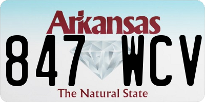 AR license plate 847WCV