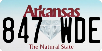 AR license plate 847WDE