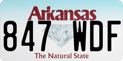 AR license plate 847WDF