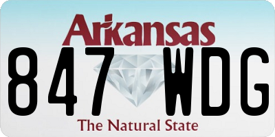 AR license plate 847WDG