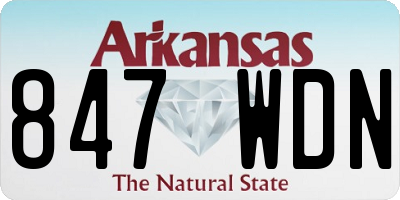 AR license plate 847WDN
