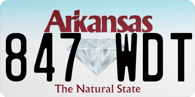AR license plate 847WDT