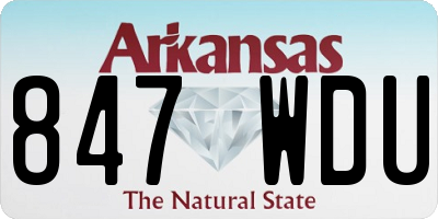 AR license plate 847WDU
