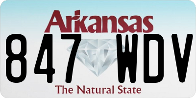 AR license plate 847WDV