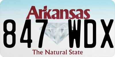 AR license plate 847WDX