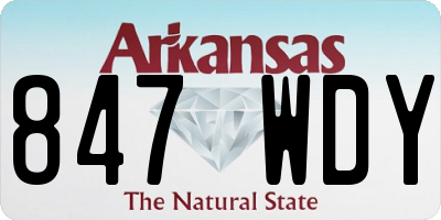 AR license plate 847WDY