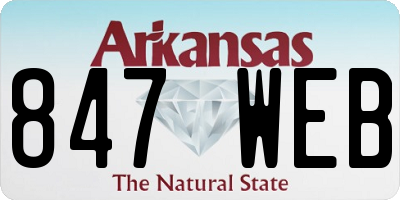 AR license plate 847WEB