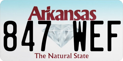 AR license plate 847WEF