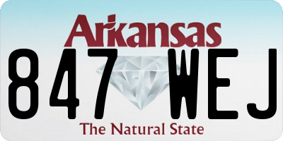 AR license plate 847WEJ