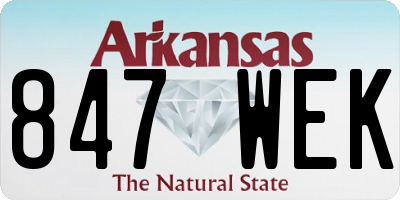 AR license plate 847WEK