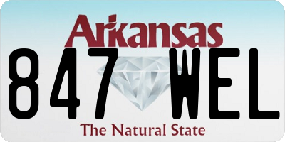 AR license plate 847WEL