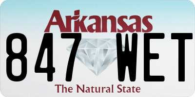 AR license plate 847WET