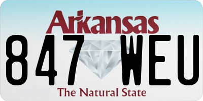 AR license plate 847WEU