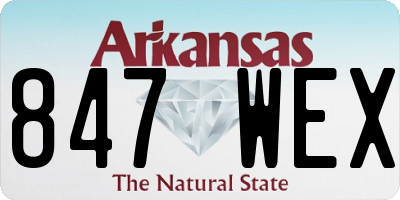 AR license plate 847WEX