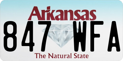 AR license plate 847WFA