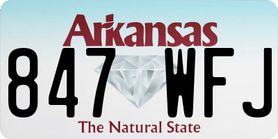 AR license plate 847WFJ