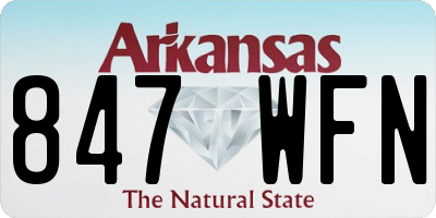 AR license plate 847WFN