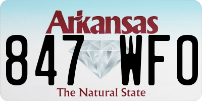 AR license plate 847WFO