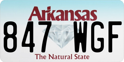AR license plate 847WGF