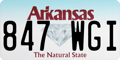 AR license plate 847WGI