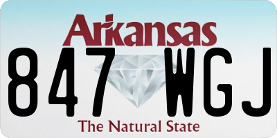 AR license plate 847WGJ