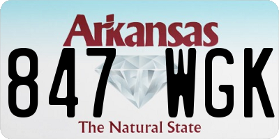 AR license plate 847WGK