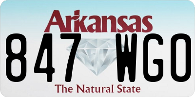 AR license plate 847WGO